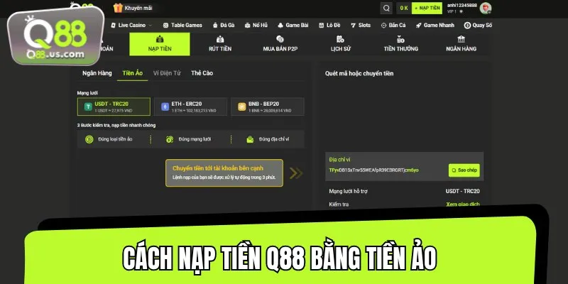 Các bước nạp vốn bằng tiền ảo chỉ với 3 bước
